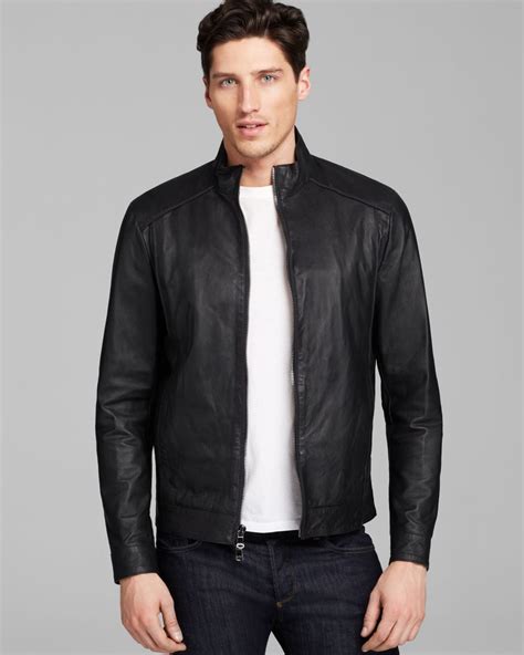 michael kors black leather jacket mens|michael kors down jacket men's.